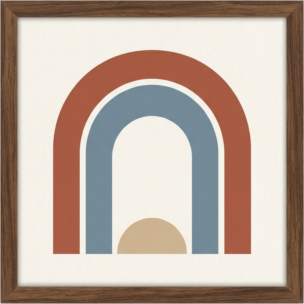 Mvkrp Layered Arch Framed Art Print Clay Blue - Product view
