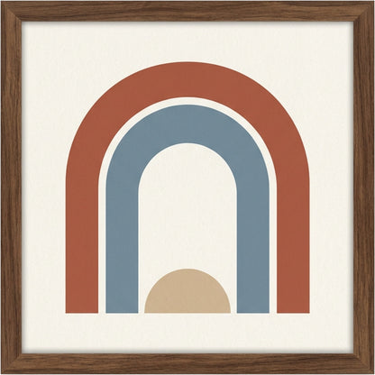 Mvkrp Layered Arch Framed Art Print Clay Blue - Product view