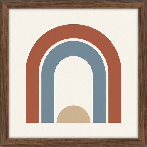 Mvkrp Layered Arch Framed Art Print Clay Blue - Product view