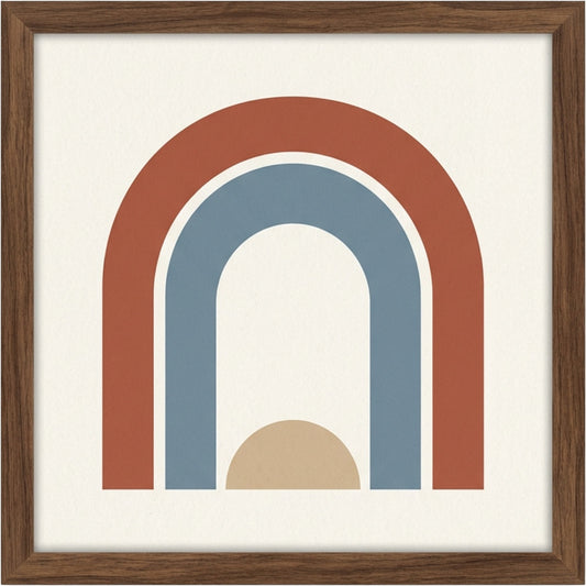 Mvkrp Layered Arch Framed Art Print Clay Blue - Product view