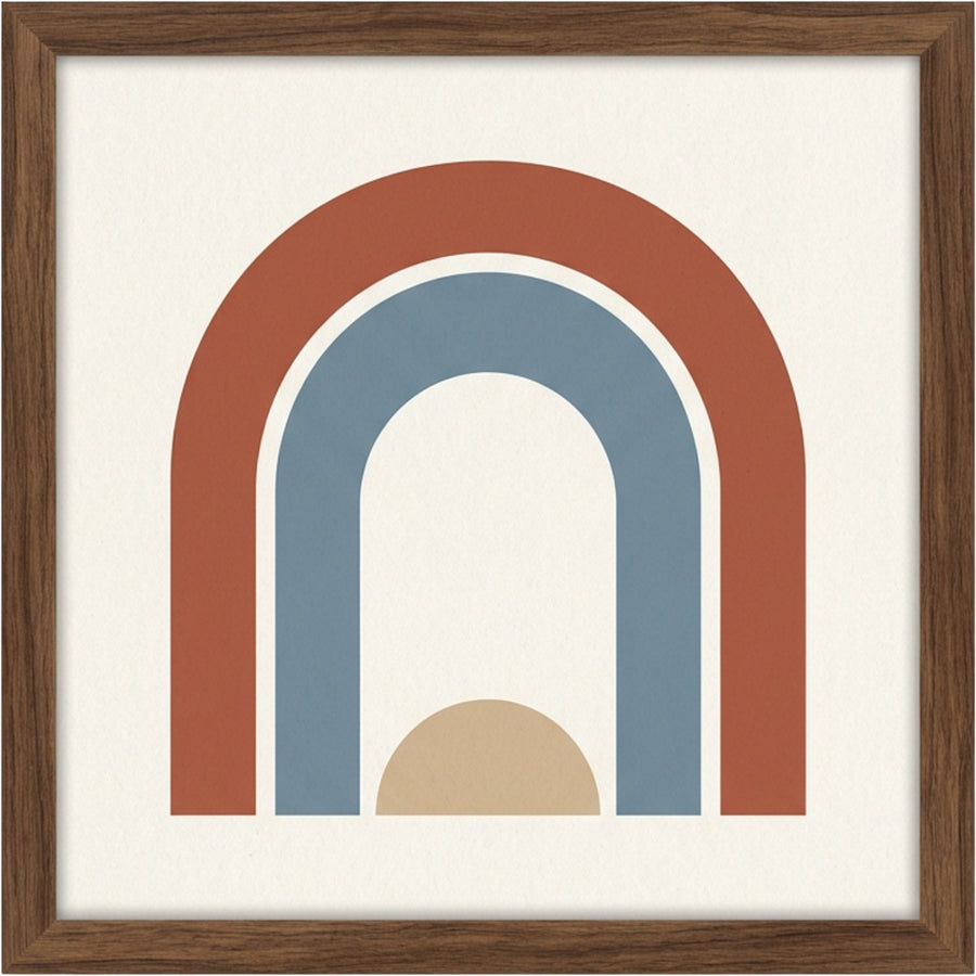 Mvkrp Layered Arch Framed Art Print Clay Blue